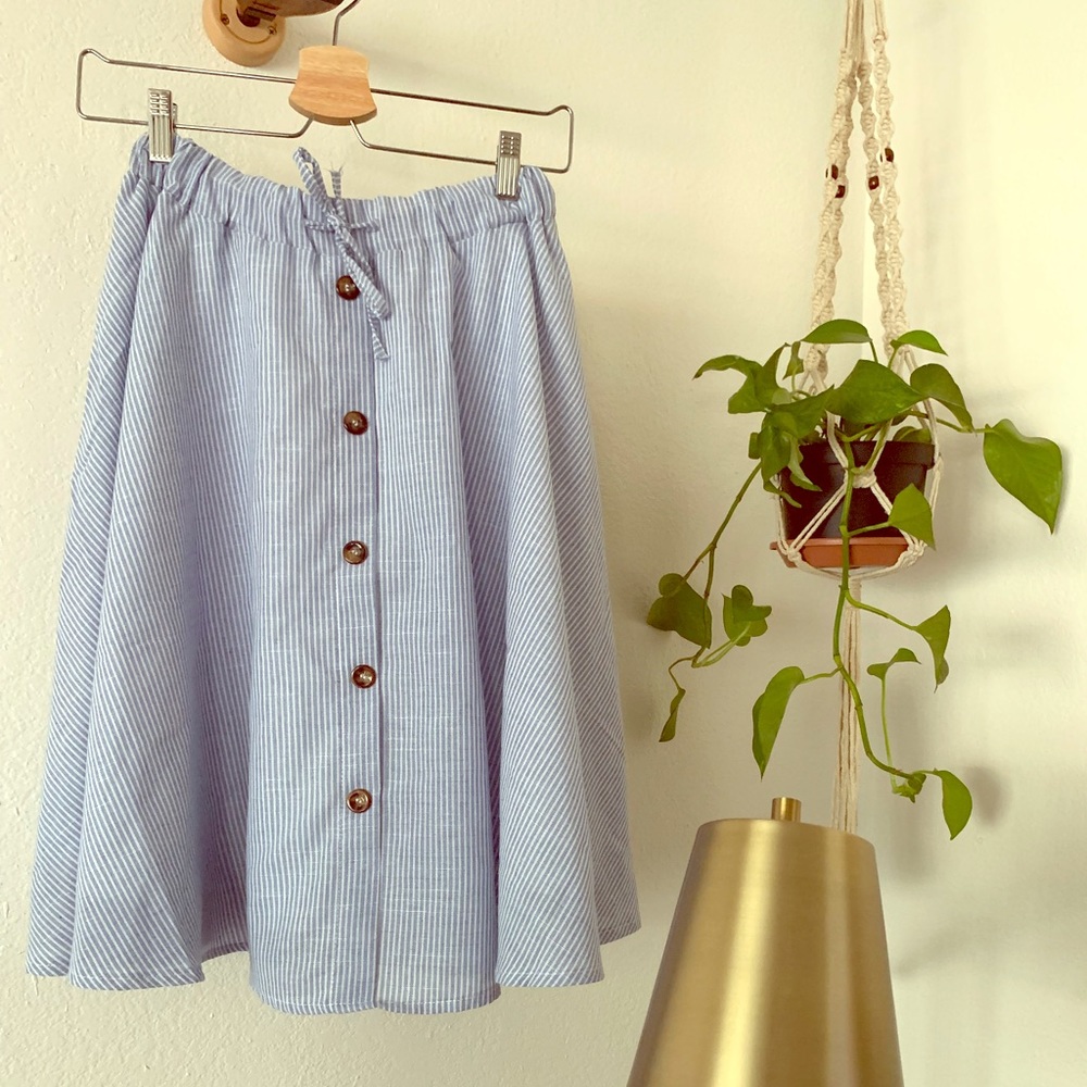 NEW WITH TAG! Blue and White Striped Skirt